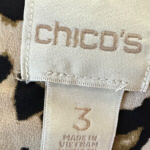 Chico's Animal Print Blouse in Black and Tan